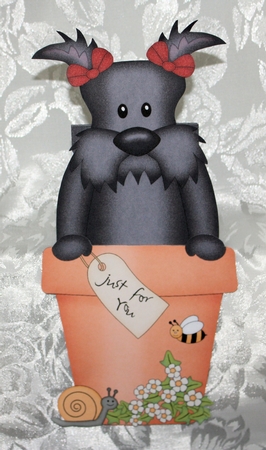 3D On the Shelf Card Kit - Flower Pot Friends Little Scottie Dog Maisie by Marion Kimberley-Scott