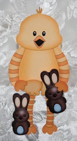 3D On the Shelf Card Kit - Little Easter Chick Quackers has Chocolate Bunnies by Marion Kimberley-Scott