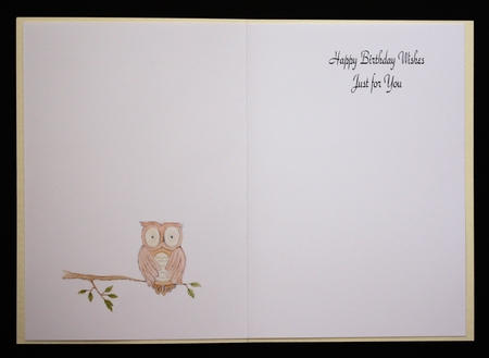 Happy Birthday Insert with owl by Marion Kimberley-Scott
