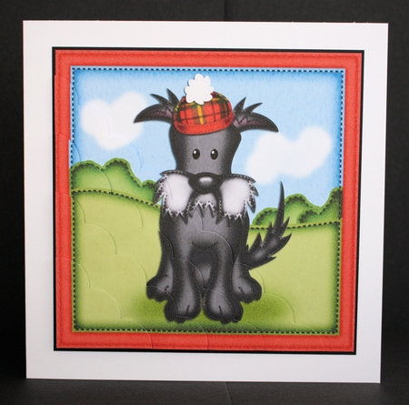Hamish Scottie Dog Scalloped Corner Stacker by Marion Kimberley-Scott