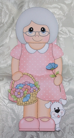 3D On the Shelf Card Kit -  Ernestine has a basket of Flowers by Marion Kimberley-Scott