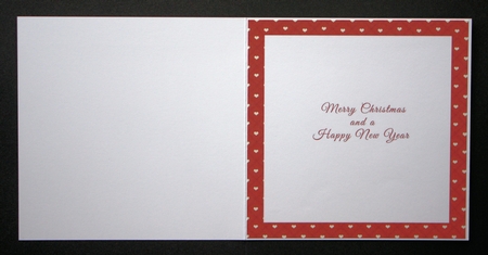 8X8 INSERT FOR CHRISTMAS - RED BORDER AND HEARTS by Marion Kimberley-Scott