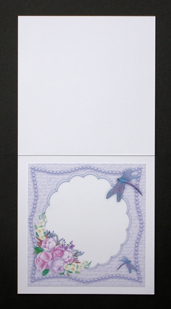 Incert Dragonflys and Roses lilac  by Marion Kimberley-Scott