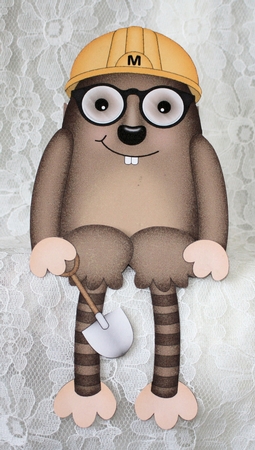 3D On the Shelf Card Kit - Cute Little McDoug Mole by Marion Kimberley-Scott