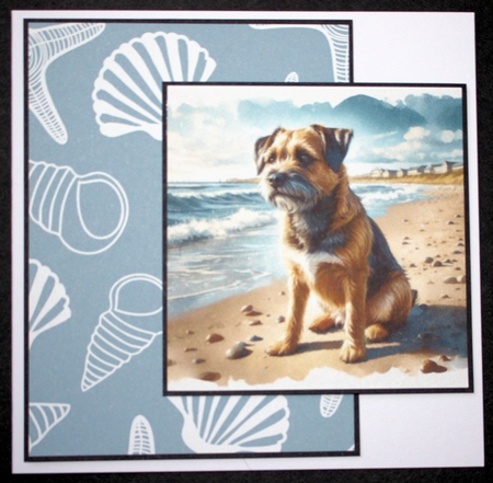 Seashells in Silver - A4 Background Sheet by Marion Kimberley-Scott