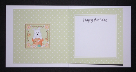 Flower Pot Friends Little Westtie Dog square landscape insert by Marion Kimberley-Scott