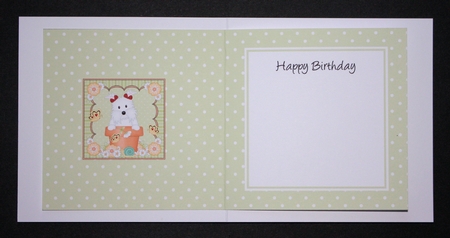 Flower Pot Friends Little Westtie Dog square landscape insert by Marion Kimberley-Scott