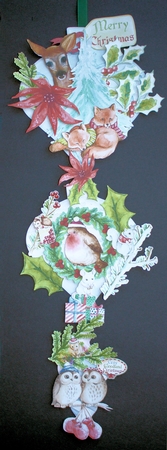 Cosy Woodland Christmas Hanging Bauble Trio by Marion Kimberley-Scott