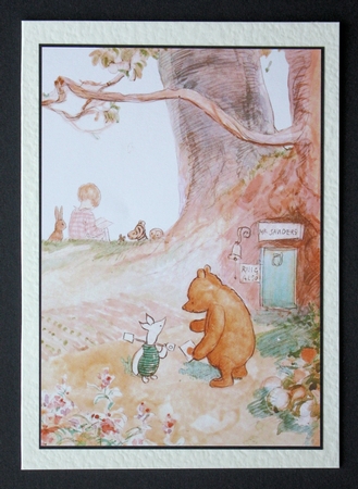 Vintage Winnie The Pooh and Piglet 2 A5 Quick Card by Marion Kimberley-Scott