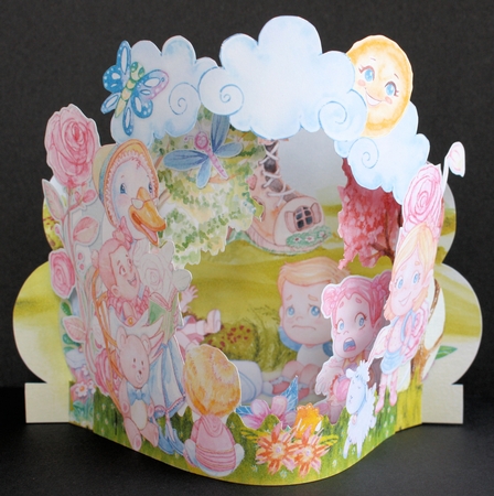 Mother Goose Nursery Rhymes  3D Flectere Card and Envelope Mini Kit by Marion Kimberley-Scott