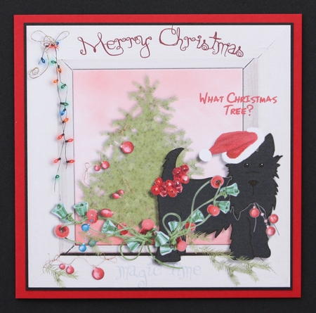Christmas Scottie Dog by Marion Kimberley-Scott