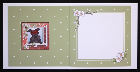 Square landscape insert - Through the Window - Cute Little Scottie Dog by Marion Kimberley-Scott