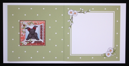 Square landscape insert - Through the Window - Cute Little Scottie Dog by Marion Kimberley-Scott