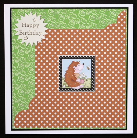 Cute Hedgehog cut and fold corner insert by Marion Kimberley-Scott