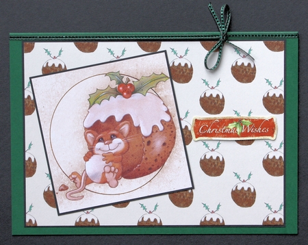 CHRISTMAS PUDDING- Background Paper with Commercial Use by Marion Kimberley-Scott