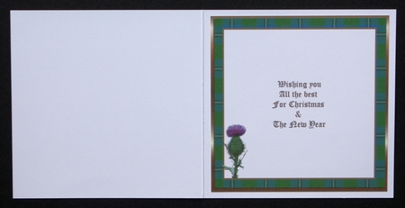CHRISTMAS INSERT - GREEN TARTAN & THISTLE by Marion Kimberley-Scott