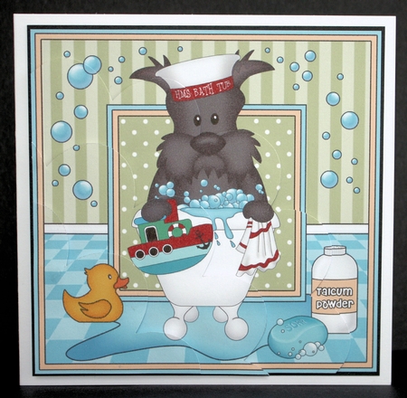 Shell Edged Corner Side Stacker - Bathtub Buddies - Little Scottie Dog by Marion Kimberley-Scott