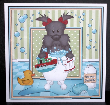Shell Edged Corner Side Stacker - Bathtub Buddies - Little Scottie Dog by Marion Kimberley-Scott