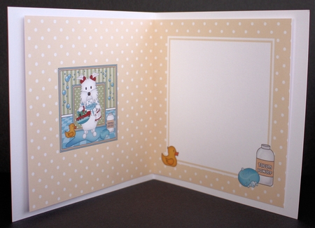 Square Landscape Insert - Bathtub Buddies - Little Westie Dog by Marion Kimberley-Scott