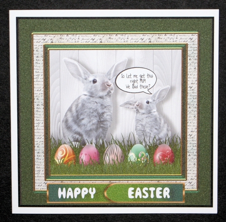 Humerous Bunny Easter Card Topper by Marion Kimberley-Scott