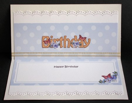 Large DL HAPPY BIRTHDAY insert by Marion Kimberley-Scott