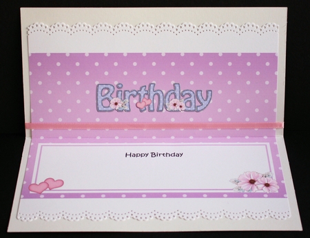 Large DL HAPPY BIRTHDAY insert by Marion Kimberley-Scott