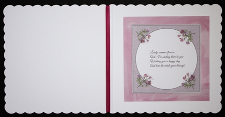 SWEET PEAS: Floral Insert With Optional Verse and Bonus Gift Tag/Back/Small Topper Image by Marion Kimberley-Scott