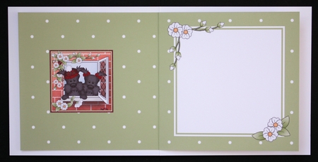 Square landscape insert - Through the Window - Cute Little Scottie Dogs by Marion Kimberley-Scott