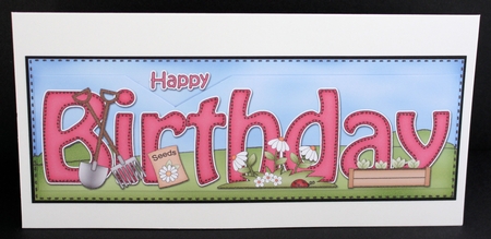 Large DL HAPPY BIRTHDAY 3D decoupage by Marion Kimberley-Scott