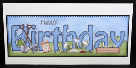 Large DL HAPPY BIRTHDAY 3D decoupage by Marion Kimberley-Scott