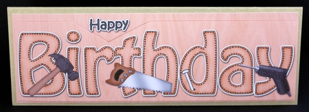 Large DL HAPPY BIRTHDAY 3D decoupage by Marion Kimberley-Scott