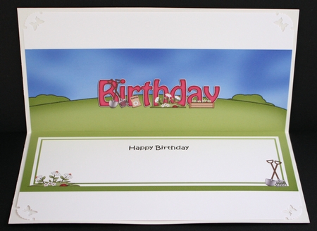 Large DL HAPPY BIRTHDAY insert by Marion Kimberley-Scott