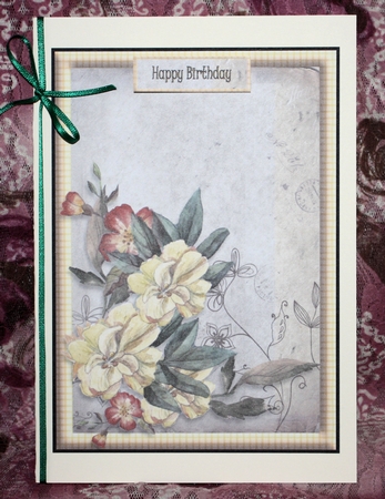 Yellow Watercolour Flowers Card front with Bookmark And Gift Tag by Marion Kimberley-Scott