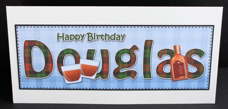 Large DL Happy Birthday DOUGLAS 3D decoupage by Marion Kimberley-Scott
