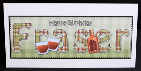 Large DL Happy Birthday FRASER 3D decoupage by Marion Kimberley-Scott