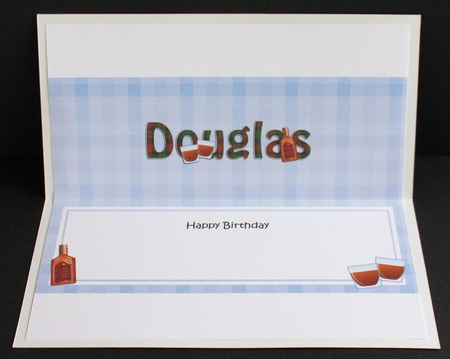 Large DL Happy Birthday DOUGLAS insert by Marion Kimberley-Scott