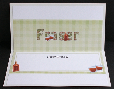 Large DL Happy Birthday FRASER insert by Marion Kimberley-Scott