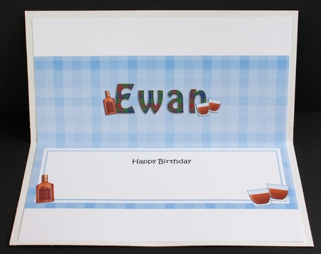 Large DL Happy Birthday EWAN insert by Marion Kimberley-Scott