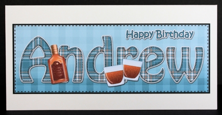 Large DL Happy Birthday ANDREW 3D decoupage by Marion Kimberley-Scott