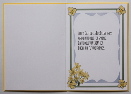 DAFFODIL INSERTS: Pair of A5 Daffodil Inserts with Commercial Use, One Blank, One With Verse by Marion Kimberley-Scott