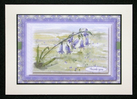 BLUEBELLS: Floral Step-by-Step 6x4 Thank You Card Front With Easy Decoupage by Marion Kimberley-Scott