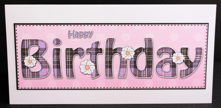 Large DL HAPPY BIRTHDAY 3D decoupage by Marion Kimberley-Scott