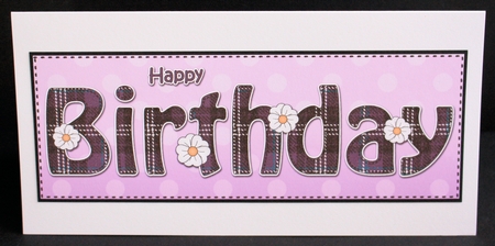 Large DL HAPPY BIRTHDAY 3D decoupage by Marion Kimberley-Scott