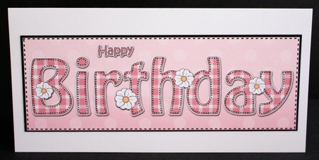 Large DL HAPPY BIRTHDAY 3D decoupage by Marion Kimberley-Scott