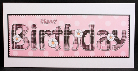 Large DL HAPPY BIRTHDAY 3D decoupage by Marion Kimberley-Scott