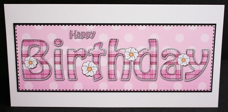 Large DL HAPPY BIRTHDAY 3D decoupage by Marion Kimberley-Scott