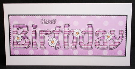 Large DL HAPPY BIRTHDAY 3D decoupage by Marion Kimberley-Scott
