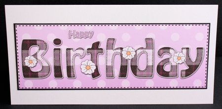 Large DL HAPPY BIRTHDAY 3D decoupage by Marion Kimberley-Scott
