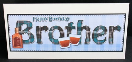 Large DL Happy Birthday BROTHER 3D decoupage by Marion Kimberley-Scott