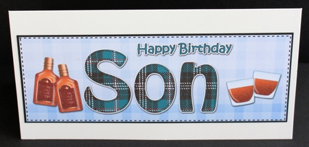 Large DL Happy Birthday SON 3D decoupage by Marion Kimberley-Scott